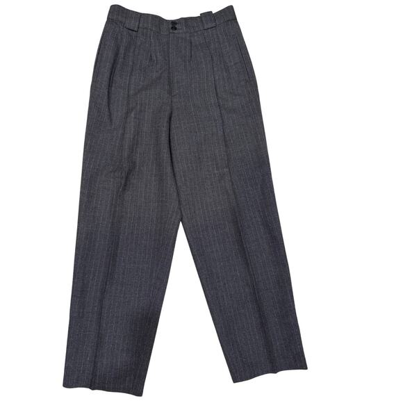 🧵 Vintage Giorgio Sant’Angelo 100% Wool Pinstripe Pants – High Rise - Picture 1 of 4